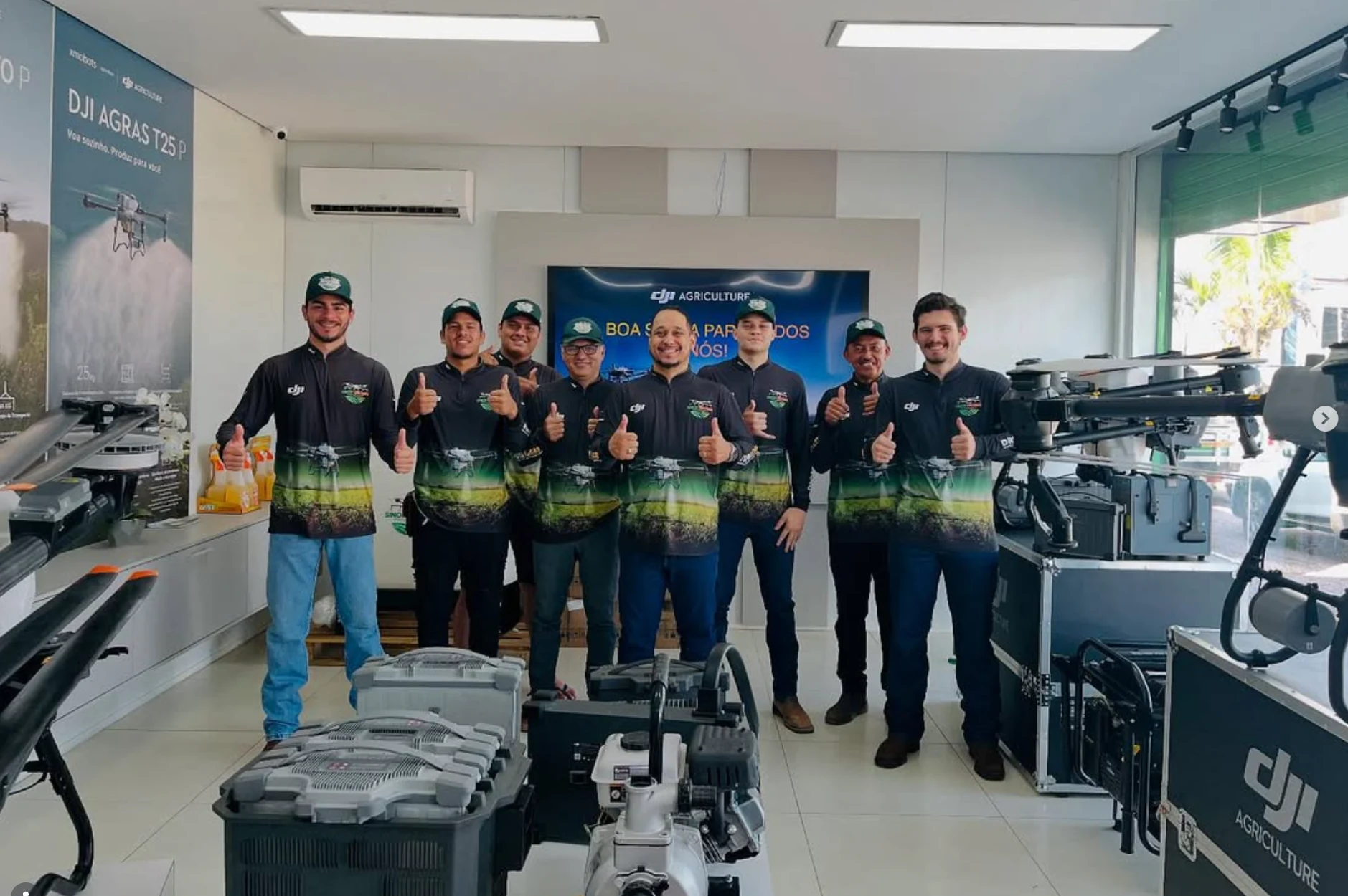 Sinop Drones team and agricultural drone operations in Brazil.