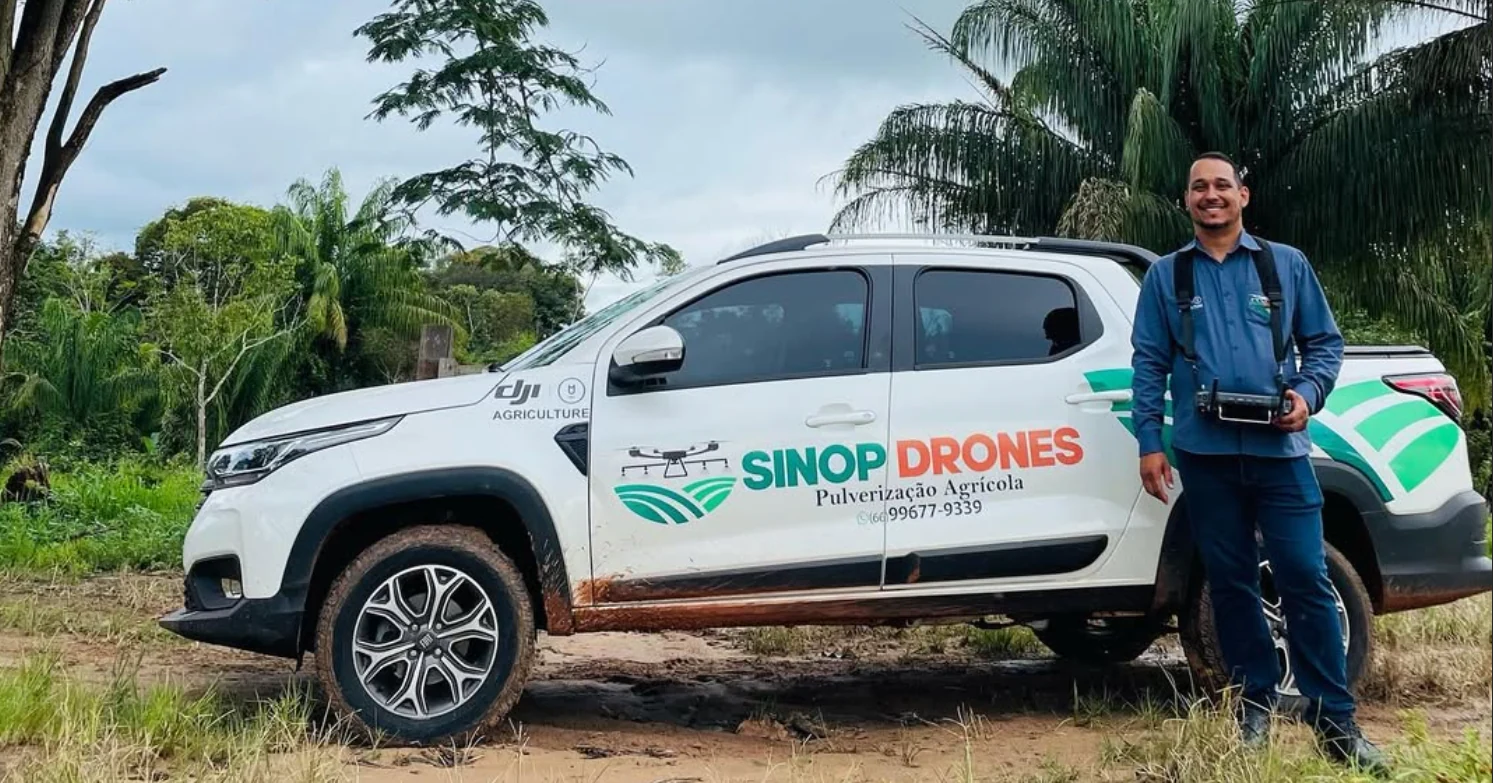 Agricultural drone operation in Brazil.